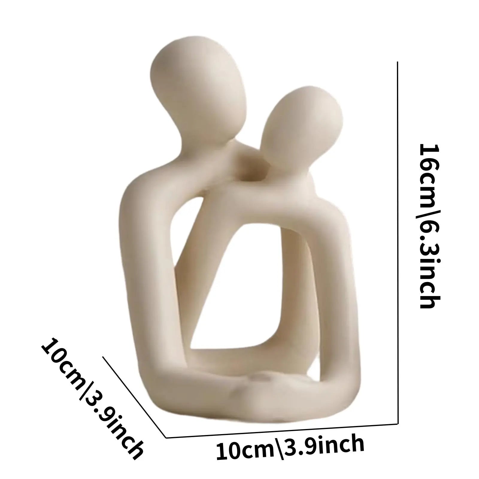 Heartwarming Loving Couple Resin Statue - A Timeless Modern Home Decor Accent for Bookshelves, Office Desks, and Nightstands - Sun Studio