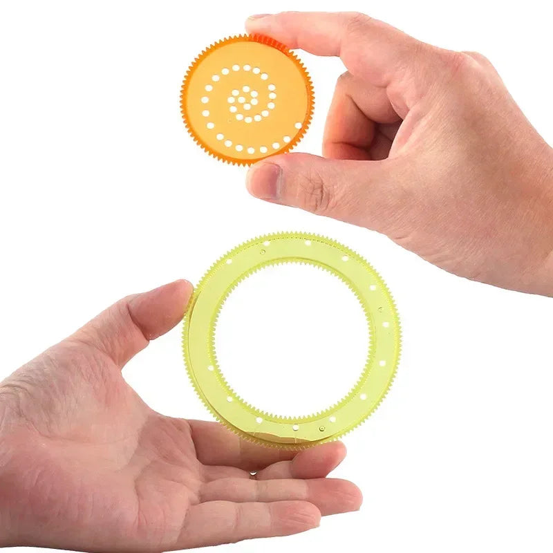 Funny Interlocking Gears Wheels Spirograph Drawing Toys Set Creative Educational Toy for Children Painting Drawing Accessories - Sun Studio