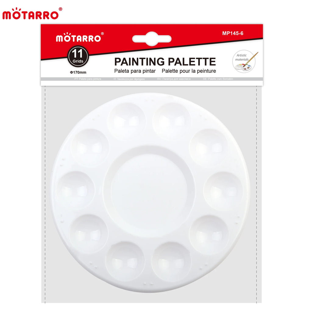 MOTARRO 1/3/12Pcs Round Plastic Palette Art Alternatives Paint Tray Artist Watercolor Plastic Palette Supply White Pigment Tray - Sun Studio