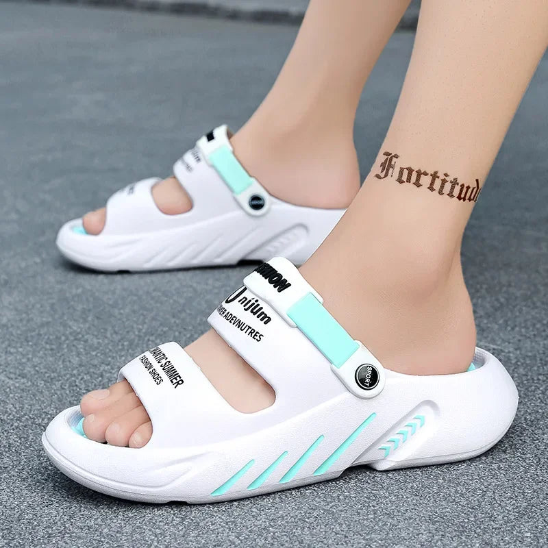 2025 Summer Men's Massage Slippers Outdoor Sandals Beach Comfortable Soft Slides Indoor Casual Shoes Men Sandals Big Size 47 48 - Sun Studio