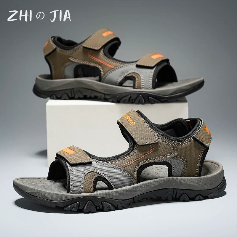 Summer New Sandals Men's Water Beach Breathable Quick Drying Shoes Comfortable Flat Bottom Non slip Sandals Driving Shoes - Sun Studio