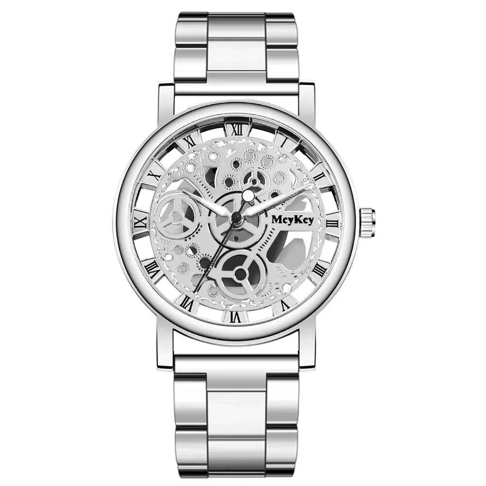 Free Shipping New Fashion Women Hollow Skeleton Faux Mechanical Watch Ladies Metal Mesh Quartz Watches For Gift Relogio Feminino - Sun Studio