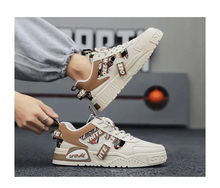 Casual Fashion Leather Sneakers New Skateboard Mens Shoes Outdoor Running Sports shoes Hiking Tennis Platform Luxury footwear - Sun Studio
