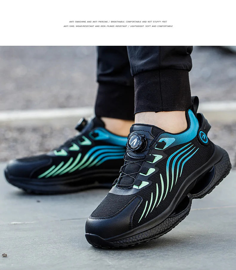 2026 Sicherheits Arbeitsschuhe Herren Drehknopf Arbeit Sneakers Unzerstörbare Schuhe Durchstichsichere Herren Sport Schuhe Stahlkappenschuhe