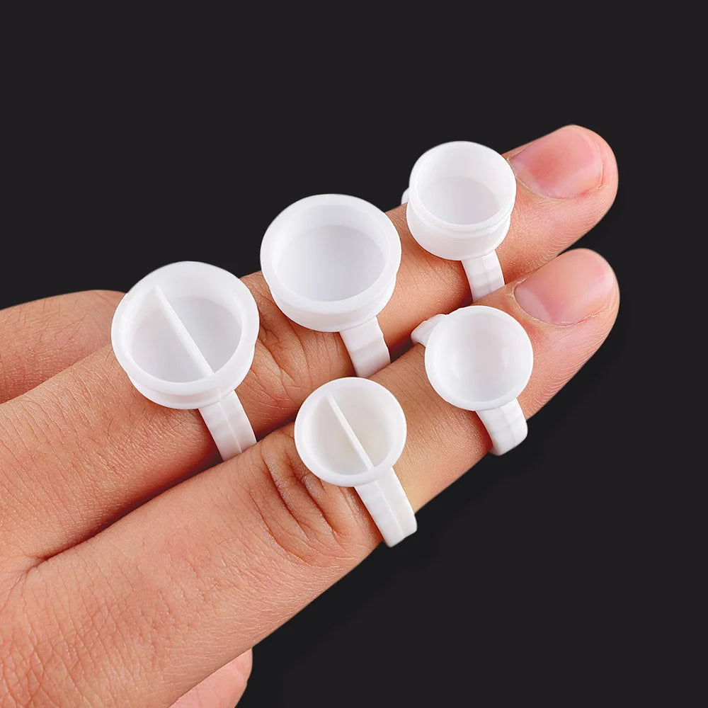100pcs S/M/L Disposable Tattoo Ink Rings Cups Eyebrow Lip Tattoo Pigments Holder Ring Container Permanent Makeup Accessory Tools - Sun Studio