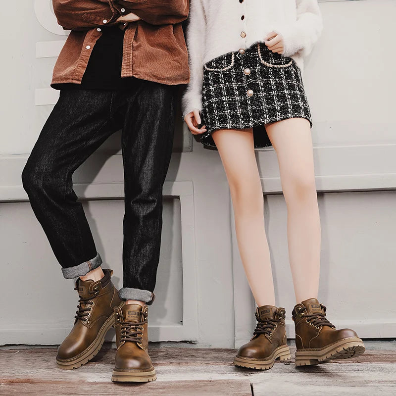 High Quality Leather Mens Boots New Arrival Male High Top Flats Comfortable Lace-Up Low Top Sneakers Stylish Male Ankle Boots - Sun Studio