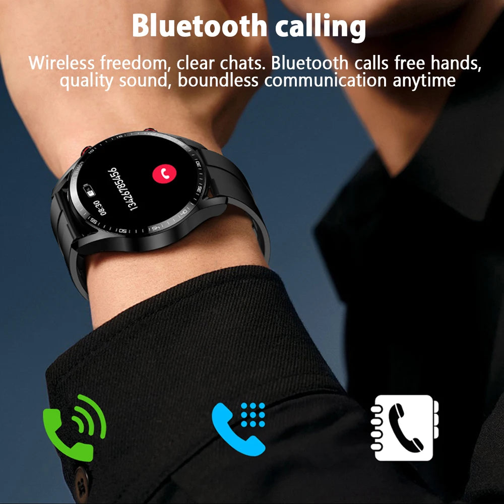 ChiBear New 1.53inch Bluetooth Call Smart Watch Men Multi-Sport Mode Heart Rate Health Monitoring Waterproof Business Smartwatch - Sun Studio