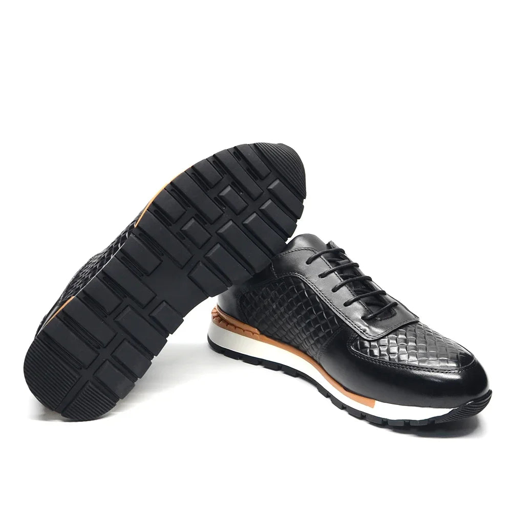 4 Farben Echtes Leder Herren Luxus Sneaker Karomuster Schnürschuhe Männer Freizeit Weiße Oxford Schuhe Angebote Frühling Herbst 2024