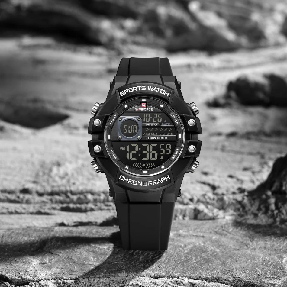NAVIFORCE Men's Watches Multifunctional Gas phase Digital Display Silicone Strap Screen Boy's Electronic Sports Male Clock Gift - Sun Studio