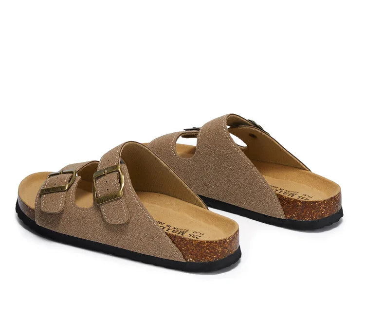 Sommer Kunstwildleder Leder Kork Hausschuhe Flip-Flops Frauen Männer Unisex Retro Tragen Müller Hausschuhe Mode Freizeit Strand Sandalen
