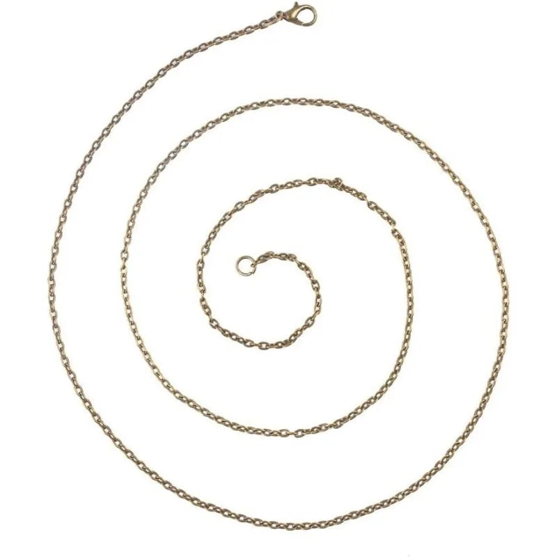 10 Strands Antique Bronze Chain, Iron Wire Chain with Lobster Clasp Chain Necklace for Pocket Watches Design Necklace - Sun Studio