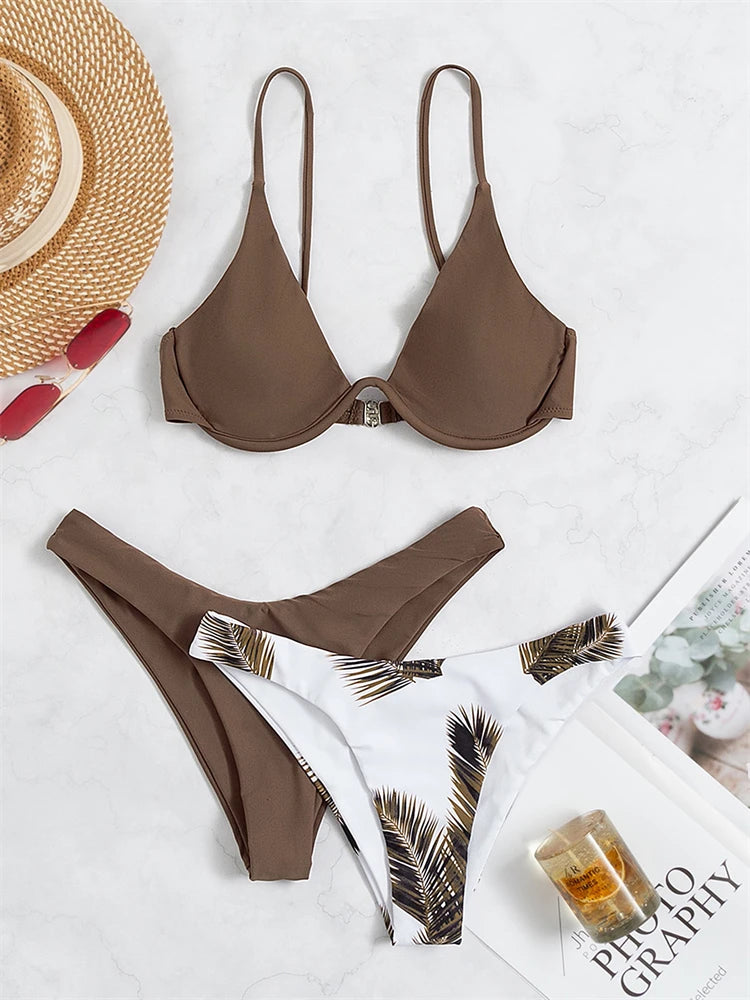 Bikini Women Swimsuit 2026 New Solid Print Sling Bikinis Set Sexy Thong Swimwear Summer 3 Piece Beach Wear Bathing Suit Female - Sun Studio