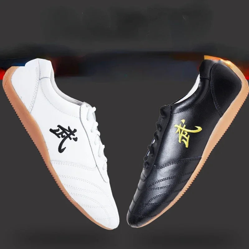 Men Woman Genuine Leather Wushu Tai Chi Kungfu Glamorous Shoe Routine Martial Arts Shoes Professional Competition Shoes big 46 - Sun Studio