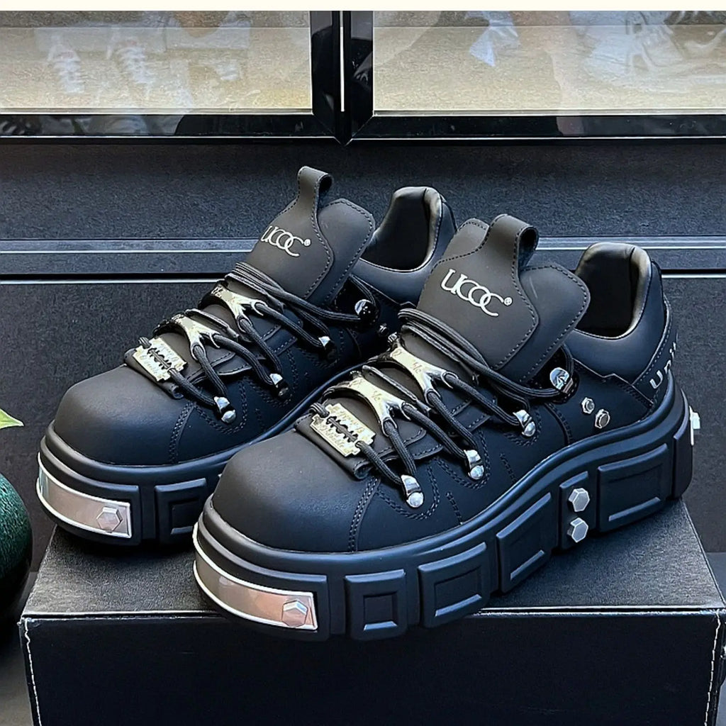 Spring and Autumn New Quality Men's Shoes Thick soled Height Increasing Casual Shoes Mountaineering Travel Outdoor Sports Shoes - Sun Studio