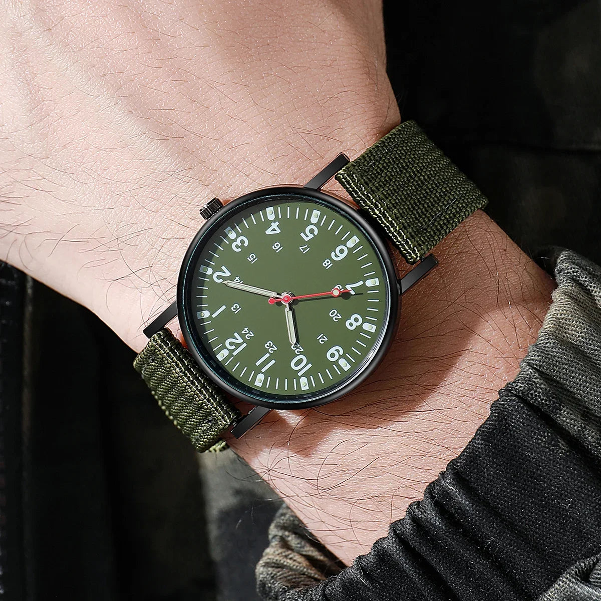 5 pieces/set of sports watches, single nylon strap, outdoor quartz watch, men's watch - Sun Studio
