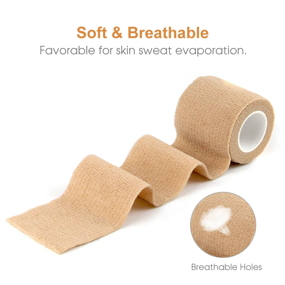 24 Pieces Elastic Bandage Tapes Athletic Tape Elastoplast Sports Recovery Strapping Gym Waterproof Muscle Relief Finger Ankle - Sun Studio