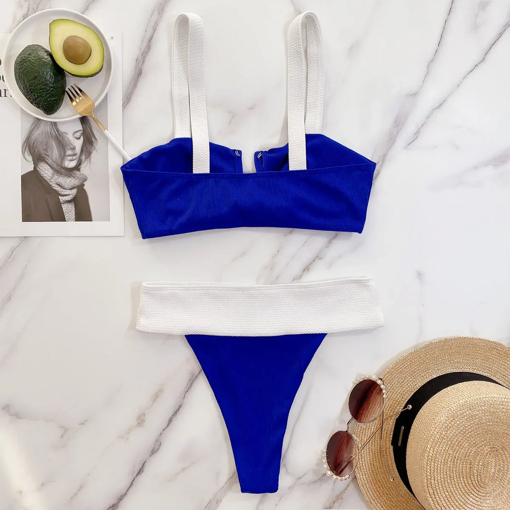 Bikini 2026 Sexy Swimwear Swimsuit Women Push Up Patchwork V-neck Bowknot Bikinis Set Bathing Suit Beach Bikini Banadores Mujer - Sun Studio