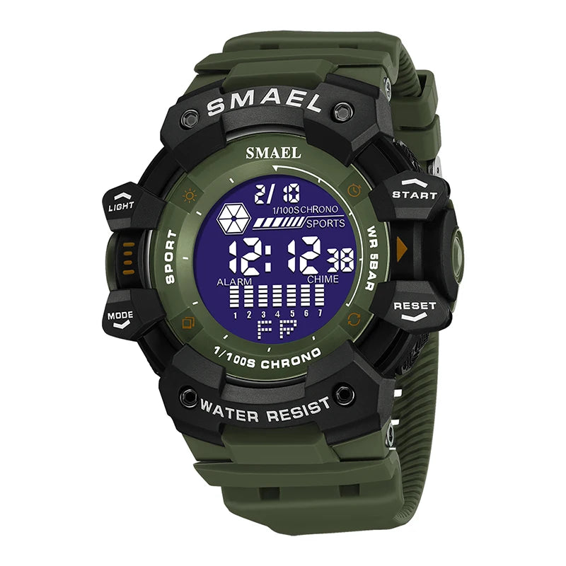 Mens Watch Military Water resistant SMAEL Sport watch Army led Digital wrist Stopwatches for male 8050 relogio masculino Watches - Sun Studio
