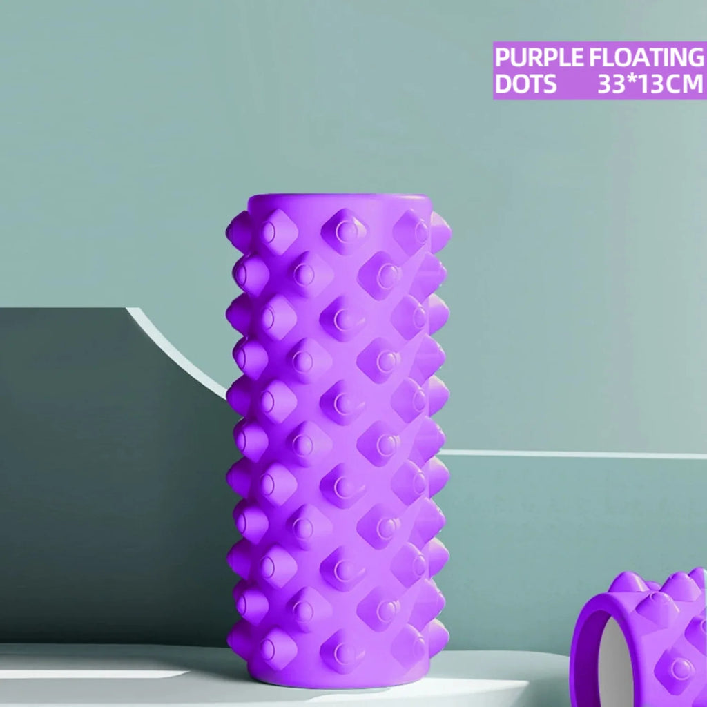 1 Pack – Hollow, Textured, Solid Color Massage and Yoga Roller / Portable Yoga Roller for Slimming Legs - Sun Studio