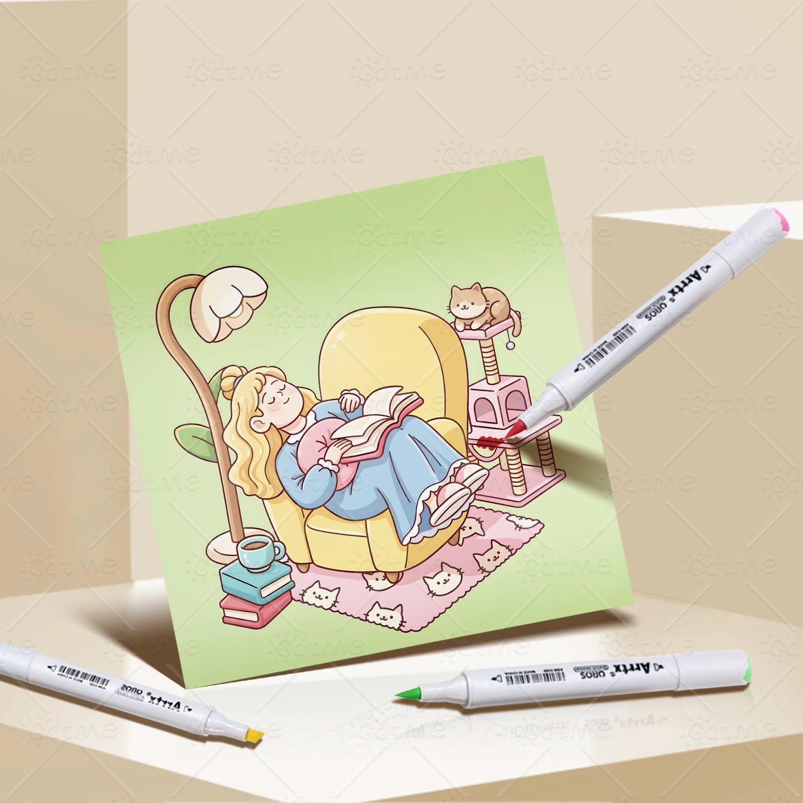COZY CIRL VIBES Coloring Book for Adults Featuring Cute Cozy Daily Activities for Relaxation (Cozy Spaces Coloring) - Sun Studio