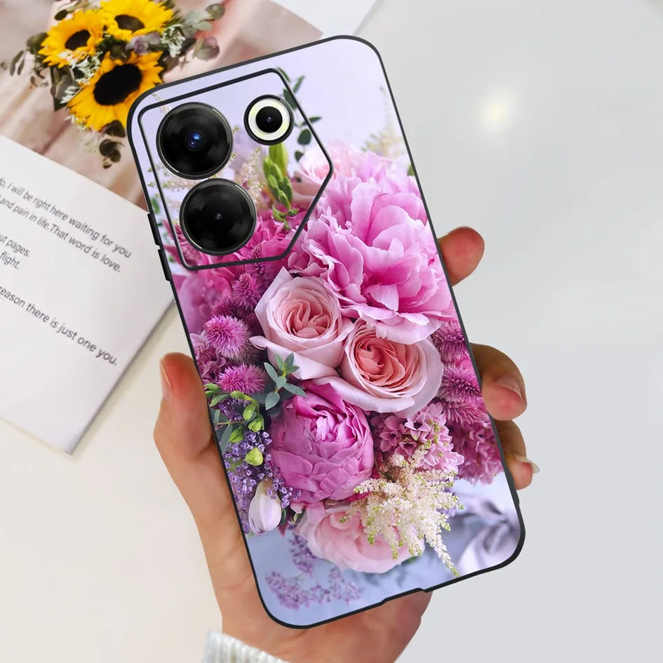 For Tecno Camon 20 Pro 5G Case 2023 Cute Love Heart Football Slim Cover Soft Silicone Funda For Tecno Camon20 Pro 5G CK8n Bumper
