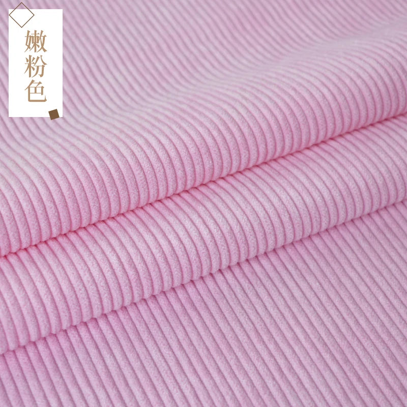 Retro Style Bag Corduroy Fabric Plain Per Meter for Pants Skirts Coats Sewing Soft Children Cloth Breathable Black Pink Wearable - Sun Studio