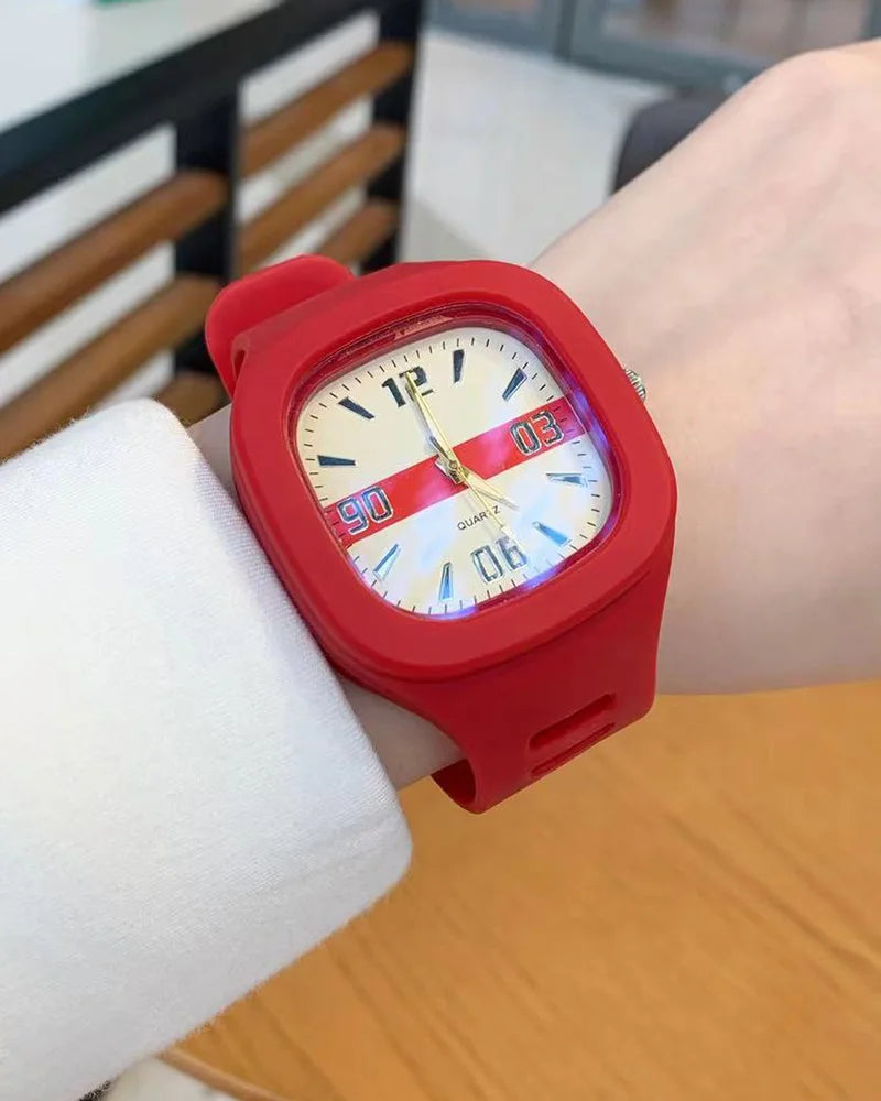 Fashion Women Watches Big Square Quartz Watch Women's Wristwatch Waterproof Silicone Strap Casual Ladies Watch Clock - Sun Studio
