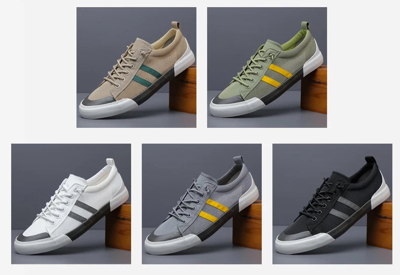 New Shoes for Men Casual Shoes Summer Thin Mesh Flat Skateboard Shoes Street Cool Breathable Loafers - Sun Studio