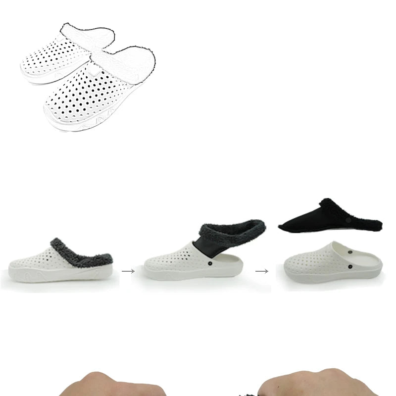 Winter Men Slippers Warm Cotton Shoes Casual Slides EVA Plush Shoes Comfortable Light  Slippers Indoor Shoes For Couple 36-47 - Sun Studio