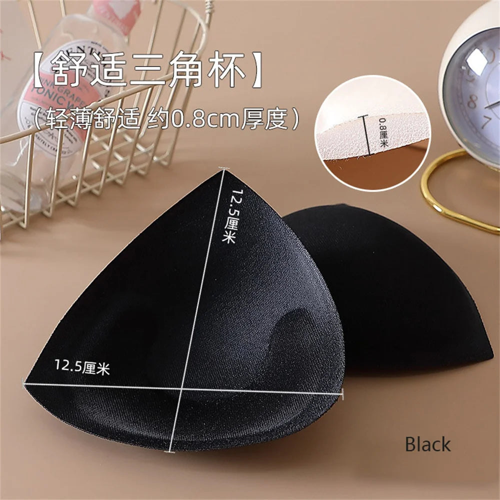 2 Pair Women Intimates Accessories Triangle Sponge Swimsuit Breast Push Up Padding Bra Foam Insert Cotton Chest Enhancers - Sun Studio