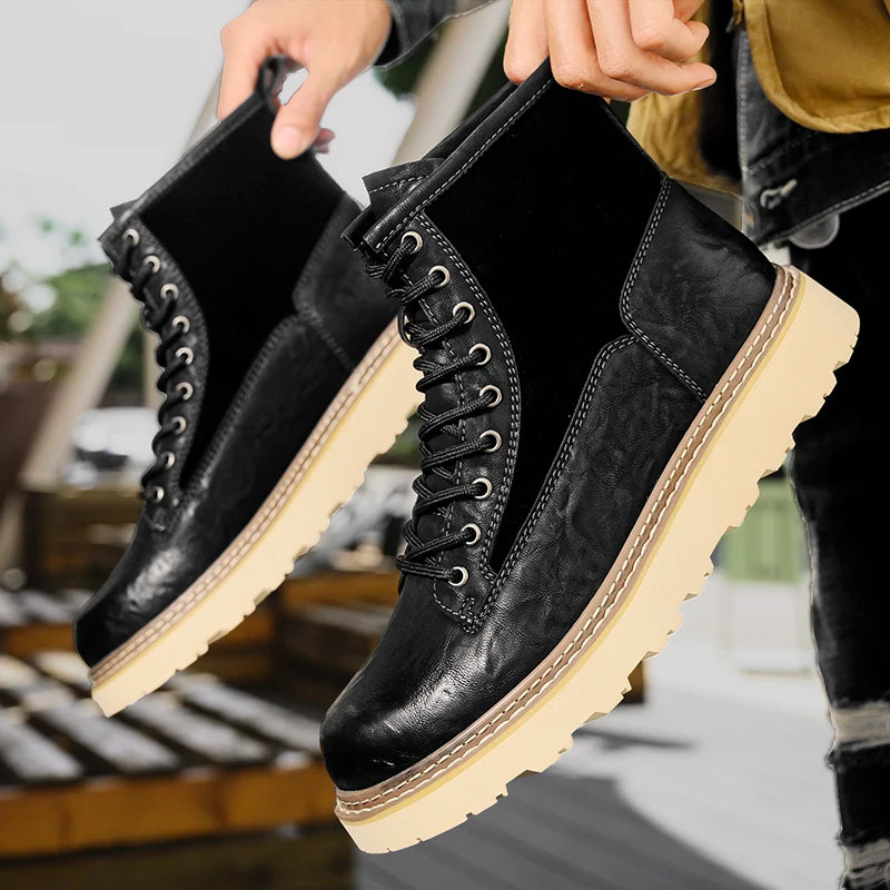 British Style Men's Interview Formal Boots High-end Business Short Boots Men's Winter Ankle Boots Trend High Top Shoes - Sun Studio