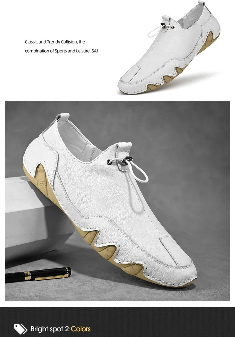 Size 38-47 Men Sneakers Leisure Comfortable Walking Genuine Leather Shoes Sports Outdoor Footwear Loafers Male Trainers 2021 - Sun Studio