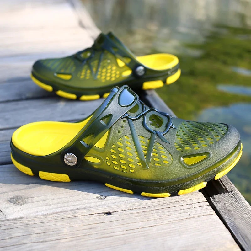 Fashion Slippers Casual Sandals Breathable Non-slip Comfortable Beach Shoes High Quality Home Slippers Outdoor Walking Male Shoe - Sun Studio