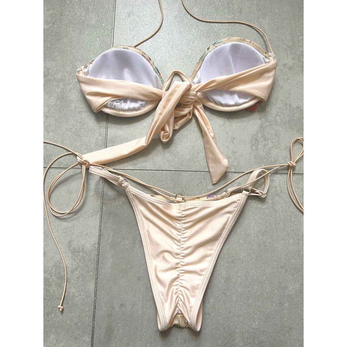 Push Up Bikini Sexy Women Swimsuit Female Swimwear 2024 Micro Bikini Set Swimming Suit Floral Thong Beachwear Brazilian Biquini - Sun Studio