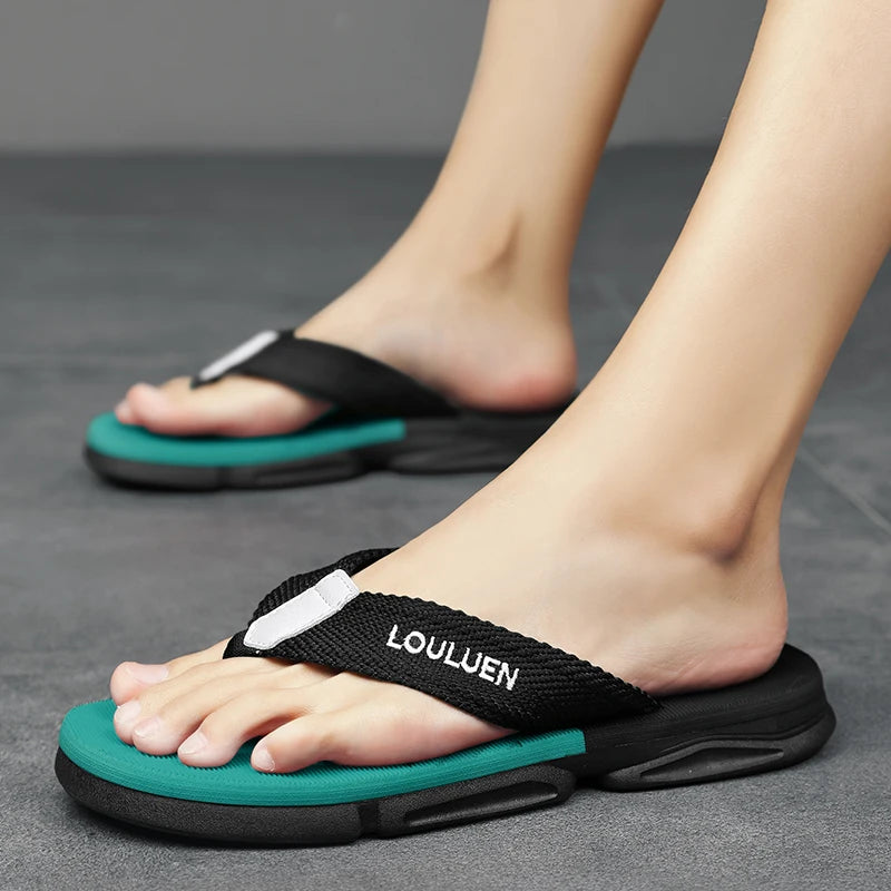 [Farbblockierte Flip Flops] Bequeme farbblockierte Flip Flops - Herren rutschfeste Freizeit Gummiboden EVA Flip Flops, geeignet f