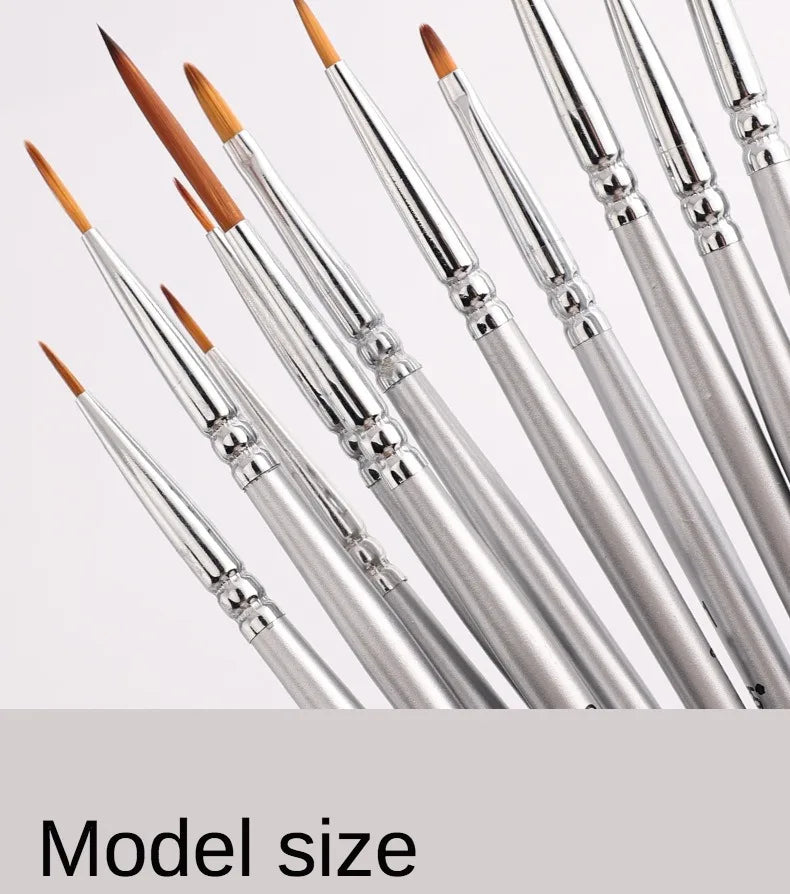 12models Imported Nylon Long Tail Line Brush Very Fine Cartoon Art Line Outline Detail Pen Digital Birch Watercolor Painting Pen - Sun Studio