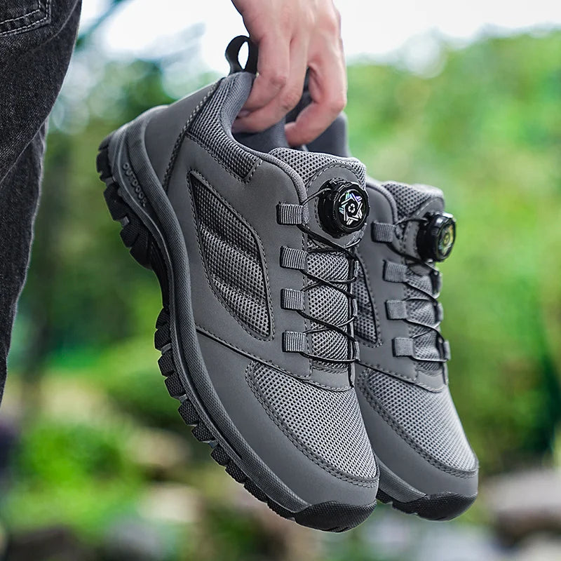Men'S Spring And Autumn Outdoor Sports Shoes With Rotating Buckle Convenient Comfortable Anti Slip Hiking Shoes Large Size 39-48 - Sun Studio