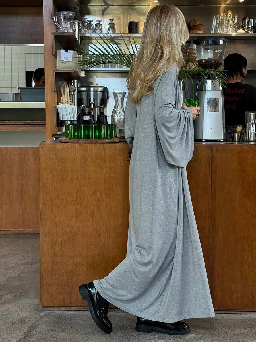 Hirsionsan Modal Soft Loose Sets Women 2026 Casual Two Pieces Long Sleeve T Shirts and High Waist Dresses Outfits Tracksuit