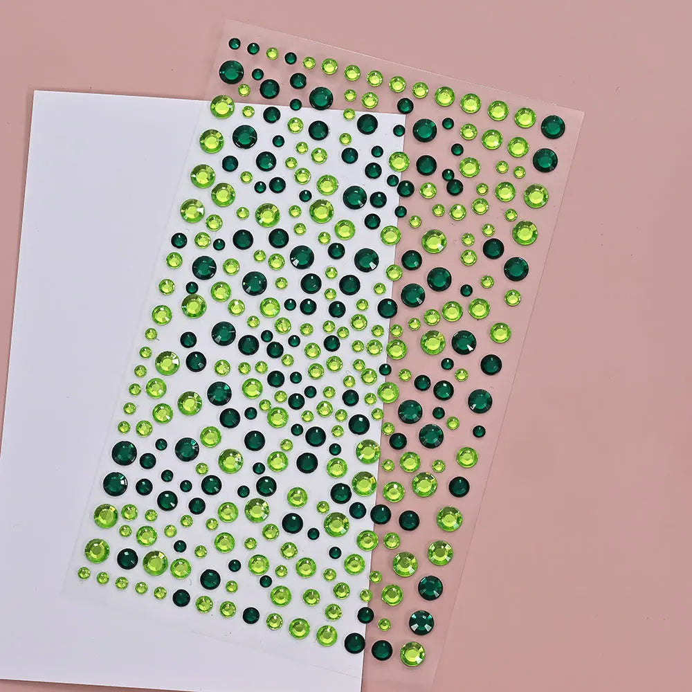 1sheet 900pcs Rainbow Face Glittle Gem Stickers Stick-On Facial Tattoo Eye Rhinestone Jewels 3/4/5mm Mix Wedding Party Make Up - Sun Studio