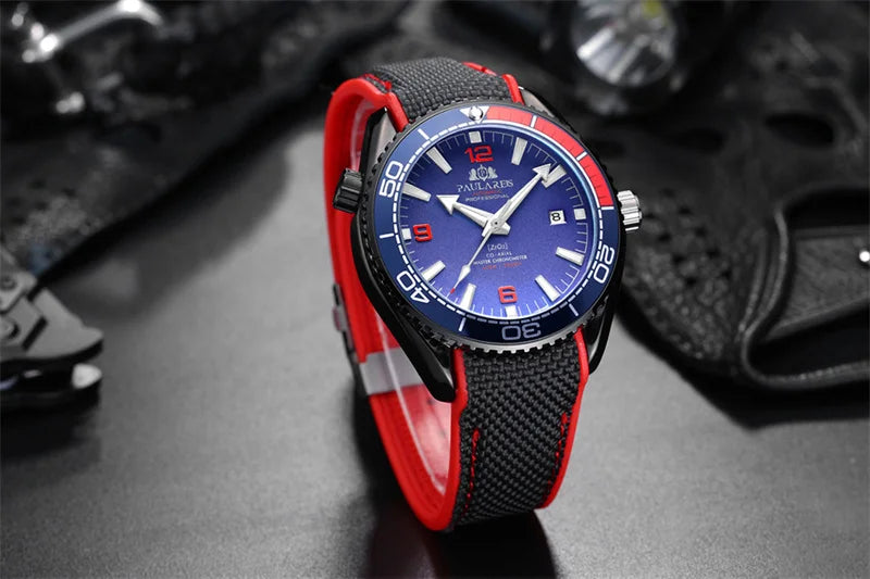 Luxury Automatic Mens Watch High Quality Mechanical Self Wind Movement Rubber Strap Waterproof Luminous Calendar Mens Watches - Sun Studio
