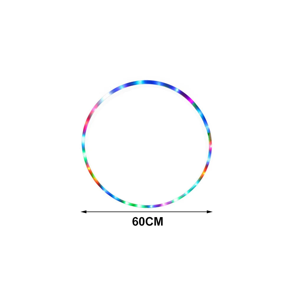 LED Colorful Fitness Circle Performing Arts Abdominal Fat Loss Light Fitness Crossfit Foldable Sport Hoop Gym Fitness Equipments - Sun Studio