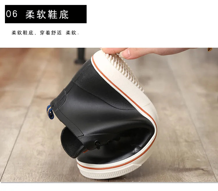2022Rain Boots and Ankle Boots Men's Rubber Thick-soled Rain Boots Fashion Urban Waterproof Non-slip Rain Boots Women Rain Boots - Sun Studio