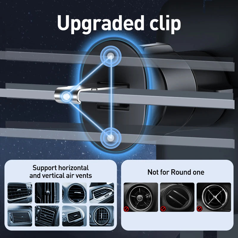 Baseus Car Phone Holder Mobile Metal Gravity Phone Holder for Car Air Vent / CD Slot Mount Phone Holder Stand for iPhone Samsung - Sun Studio