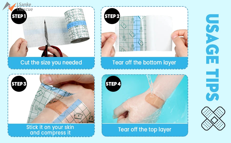10M Waterproof Protective Tattoo Healing Film For Aftercare Bandage Transparent Skin Repair Wrap Roll - Sun Studio