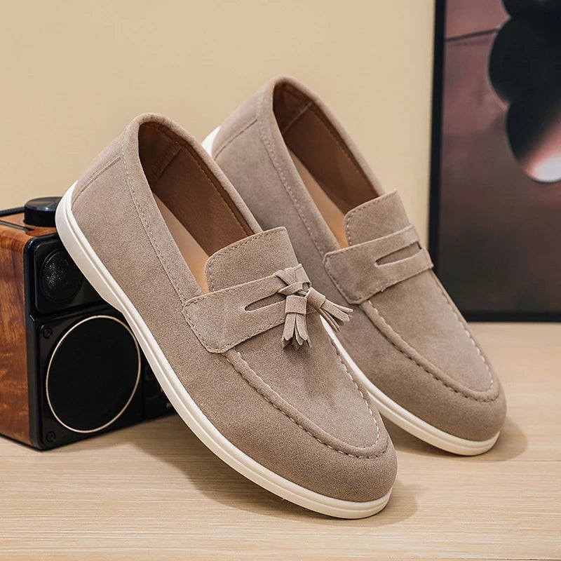 Fashion Men's Casual Shoes British Classic Tassel Loafers Moccasins Lazy Outdoor Flat Shoes‌。 - Sun Studio