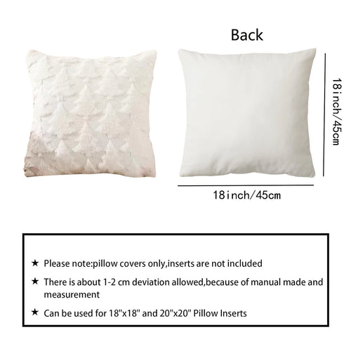 1pc Christmas Pillow Covers, 3D plush Christmas tree pattern Throw Pillowcase, 18x18 inches, for winter home decor on sofas - Sun Studio