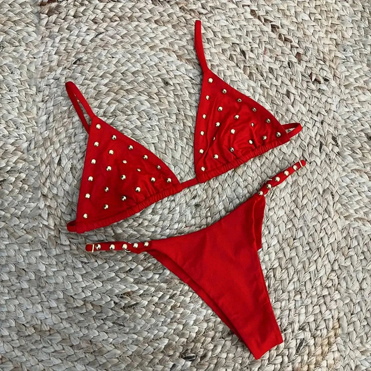 Sexy Swimsuit Bandage Bikini Women Halter Two Piece Swimwear Swimsuit High Waist Bathing Suit Beachwear Bandeau Biquini - Sun Studio