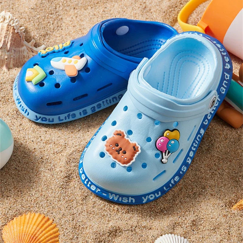 Summer Sandals For Girls Kids Baby Boys Girls Cartoon Baby Sandals Flat Heel Solid Soft Cartoon Slippers Children's Garden Shoes - Sun Studio
