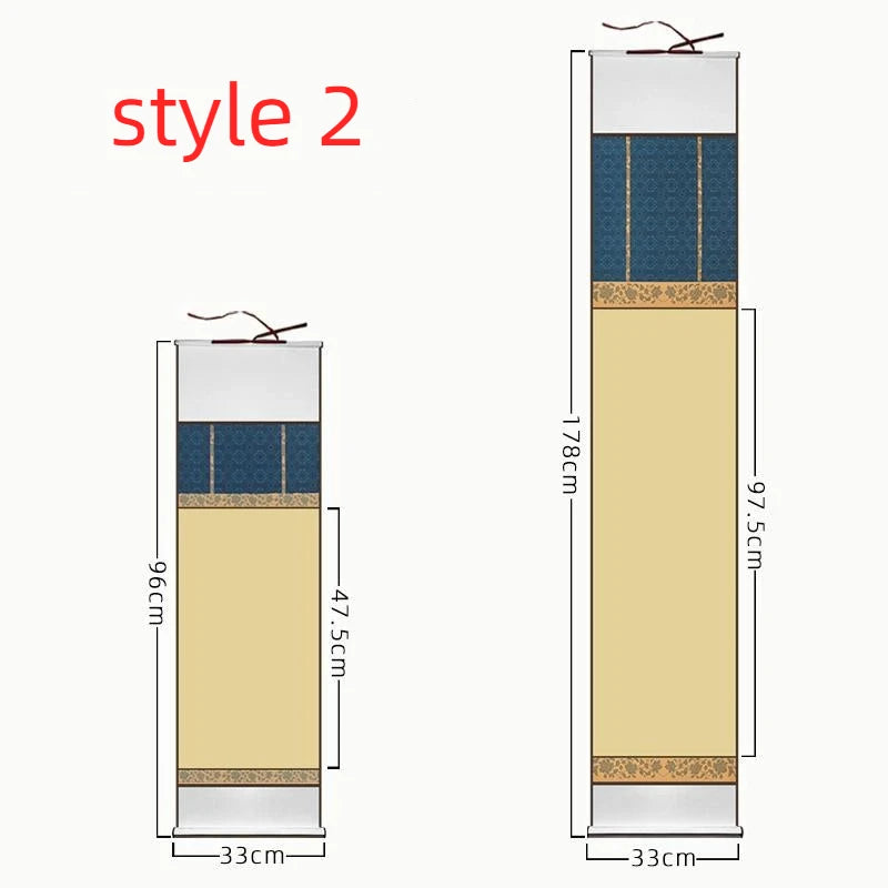 Tang Dynasty Style Blank Xuan Paper Scroll Half Ripe Rice Paper Calligraphy Painting DIY Scroll Batik Xuan Paper Hanging Scroll - Sun Studio