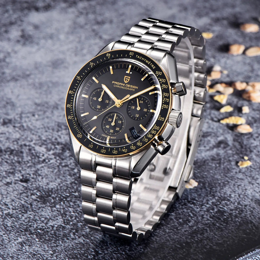 PAGANI DESIGN 2025 New Moon Men's Watches Luxury Quartz Watch For Men AR Sapphire Glass 100M Waterproof Wristwatch Chronograph - Sun Studio